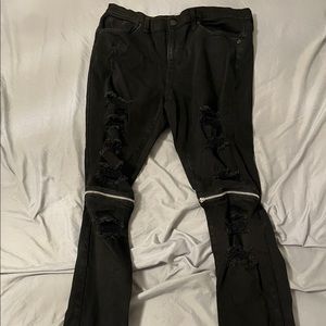 I am selling ripped jeans with Zippers at the knee.